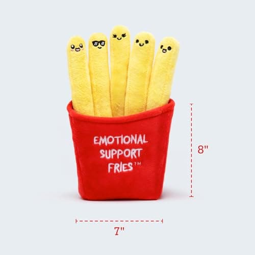 Emotional Support Fries by Relatable, Cuddly Stuffed Animals and Toys, Squishy Toys and Plushies, Great Gift Ideas for Loved Ones of All Ages, Includes 5 Plushies with Carrying Basket