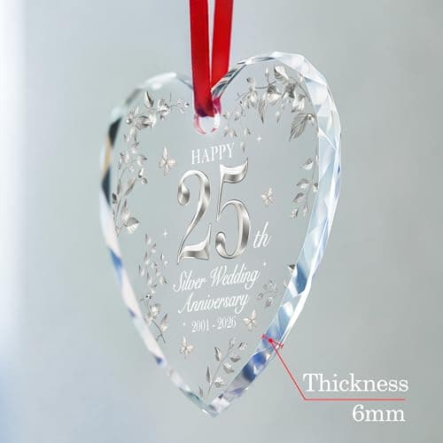 25th Wedding Anniversary Ornament 2001–2026, Silver Anniversary Wedding Gifts Keepsake, 25 Year Anniversary Marriage Gift for Couple, Wife, Husband B0G8KSNVCM