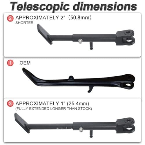 Adjustable Motorcycle Kickstand Side Stand Foot Parking Bracket Compatible with 1000cc Sport Bikes 2008-2025 Models