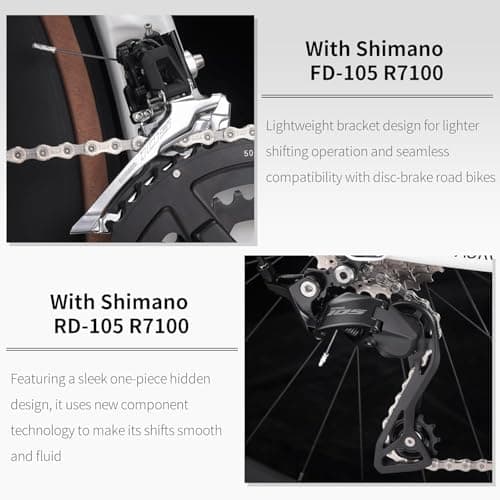 SAVADECK Carbon Fiber Road Bike, Hydraulic Oil Disc Bike with Carbon Fiber Frame and Wheelset, Lightweight Full Carbon Racing Bicycle with Shimano R7120 24S Shift Set for Adults