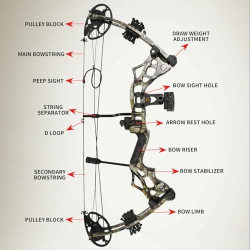 Compound Bow and Arrow Set for Adults Archery Shooting Bow Adjustable 30-65lbs Composite Bow Combination 19.5"-30" Draw Length Hunting Equipment