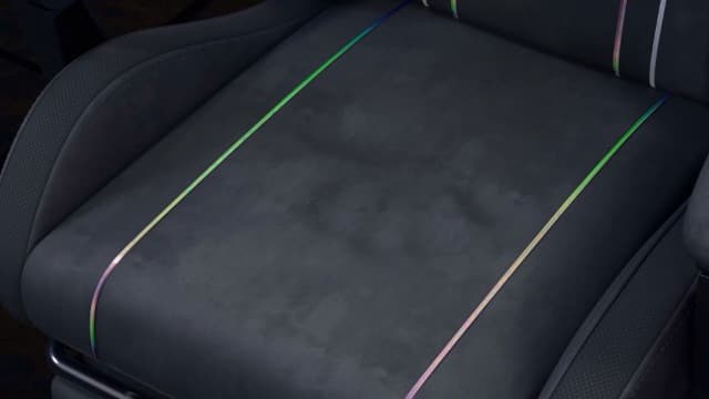 HOFFREE RGB Gaming Chair with Music Rhythm LED Lights and Bluetooth Speakers Fabric Ergonomic Game Chair 155° Reclining Computer Chair with Footrest Video Game Chairs for Adults Gaming & Office Black