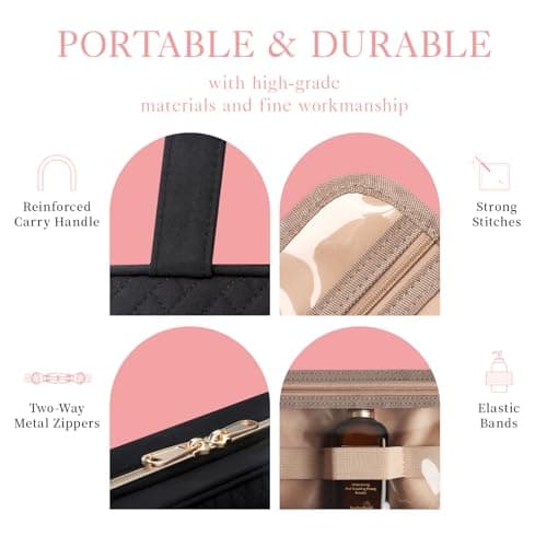 Big Compartment, Waterproof Travel Accessories, Makeup Organizer Cosmetic Bag for Cruise, Gift, Road Trip, Vacation, Medium HOTOR Hanging Travel Toiletry Bag Women Men Essentials Black B0CMLFBTHK