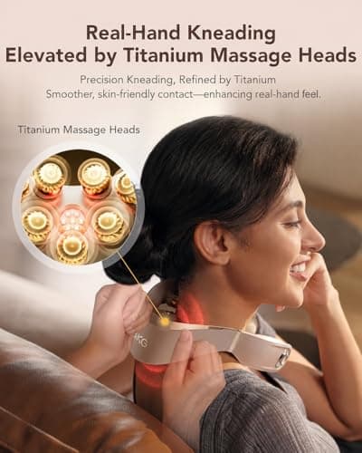 HSA Soothes Tech Neck from Long Screen Time, Infrared Red Light, 9 Massage Heads, 11 Modes, Portable Cordless Labor Day Gifts SKG G7 Pro Fold 3.0 FSA Neck Massager with Heat for Office B0GCFPRJJ4