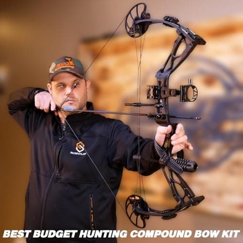 Sanlida Archery Dragon X8 RTH Compound Bow Package for Adults and Teens,18”-31” Draw Length,0-70 Lbs Draw Weight,up to IBO 310 fps,No Bow Press Needed,Limited Life-time Warranty,RH Only