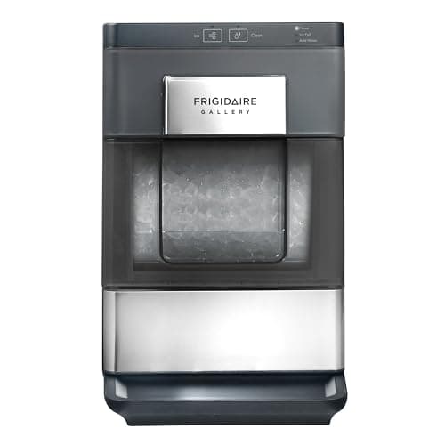 Frigidaire Gallery, 33 Lbs. Countertop Ice Maker, Nugget Shaped Ice, Stainless Steel Trim (Black)