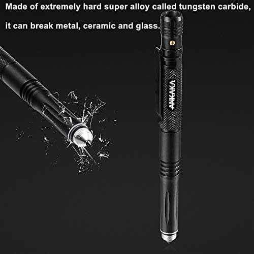 The Most Loaded 6-in-1 Tactical Pen: Solves Other Brands' Weaknesses,Self Defense Tip + Flashlight + Ballpoint + Bottle Opener + Screw Driver + Hexagonal Wrench, 5 Ink Refills + 6 Batteries + Gift Box B07RDGN4HD