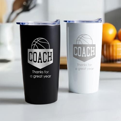 Lifetime Creations Engraved Basketball Coach Tumbler: Basketball Coach Thank You Gift Ideas, Appreciation Gift, Insulated Stainless Steel (Matte Black, 20 Ounce Travel Mug)