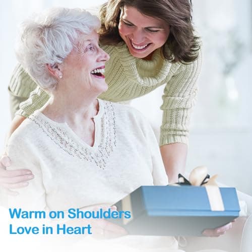 NIUONSIX Heating Pad for Neck and Shoulders and Back, Birthday Gifts for Women Mom Wife Men Dad, Weighted Electric Heated Wrap for Pain Relief and Daily Relax, 6 Heat Settings 4 Timers Auto Off, Blue
