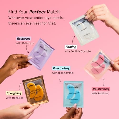grace & stella Award Winning Under Eye Mask Reduce Dark Circles, Puffy Eyes, Undereye Bags, Wrinkles, Gel Under Eye Patches, Small Gifts for Women, Gifts Under 10 Dollars, Vegan (6 Pairs, Blue) B0C4G16NBX