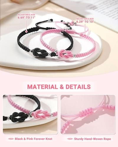 UNGENT THEM Pinky Promise Forever Love Knot Bracelets for Couples–Birthday Anniversary Valentines Christmas Gifts B0FNDC3ZRQ