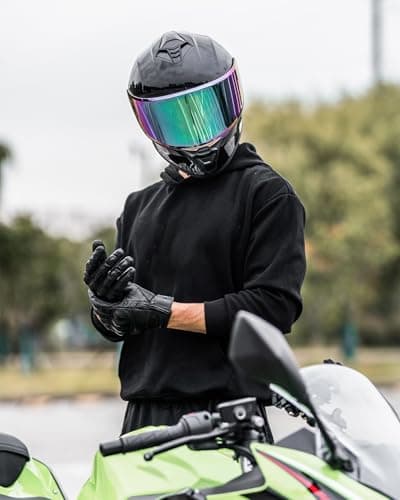 Motorcycle Helmets for Adult Men Women, Full Face Lightweight Street Bike Racing DOT Helmet with Extra Clear Visor Model AU-T801