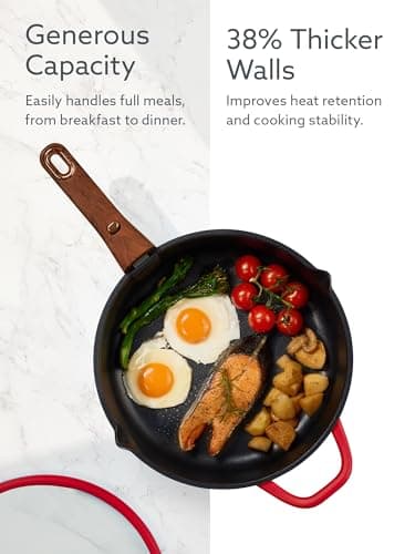 Non-Stick, Non-Toxic, Induction Compatible, Dishwasher & Oven Safe, Space Saving, Camping Cooking, House Warming Gift, Red CAROTE 20pcs Titanium Cookware Set, Detachable Handle Pots and Pans Set B0G6DTV7NG