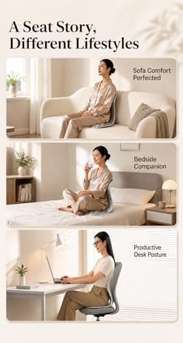 Ergonomic Lumbar Support Cushion for Back Support & Pain Relief | 6-Zone Pressure Distribution Posture Corrector for Office Chair, Car Seat, Desk, etc. | Great as a Gift (Gray)