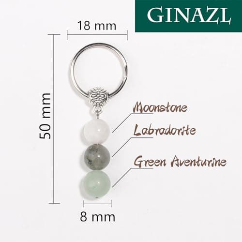 Natural Crystals Keychain Gift for New Beginnings, Small Healing Stones Keychain for Anxiety Relief. Healing Crystals