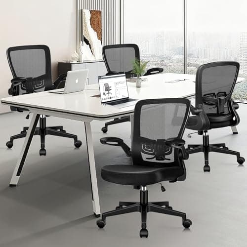 KLASIKA Desk Chairs with Wheels, Ergonomic Mesh Office Chair Adjustable Height and Swivel Lumbar Support Home Office Chair with Flip Up Armrests (8PK)
