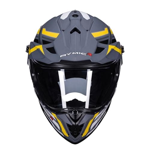 X60 Dual Sport Helmet, Adventure Motorcycle Helmet with Integrated Sun Visor - Off Road Dirt Bike Snowmobile Helmets for Adult DOT & ECE 22.06 Approved