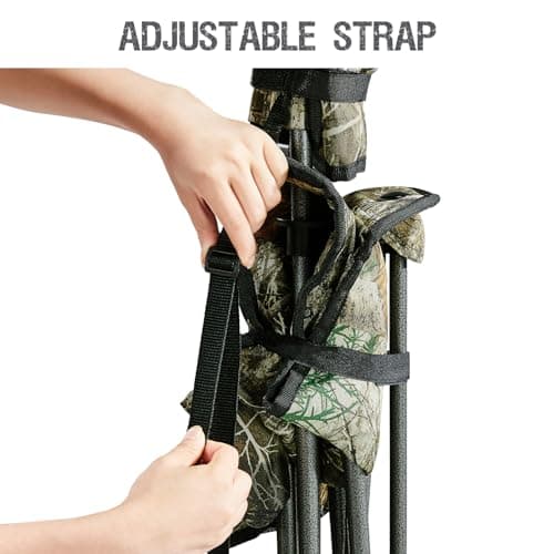 PORTAL Extra Large Quick Folding Tripod Stool with Backrest Fishing Camping Chair with Carry Strap