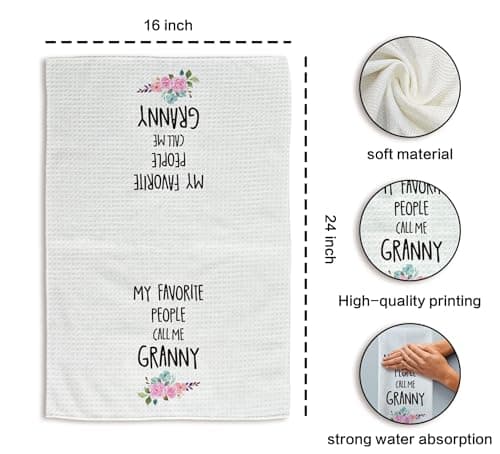 Granny Gifts Kitchen Towels, Granny Grandma Gifts for Mother’s Day Hand Towels, Call Me GrannyDish Towels Dishcloths Tea Towel for Kitchen, Grandma Gift KitchenBathroom Decor, 16x24in B0CZRCQ5J5