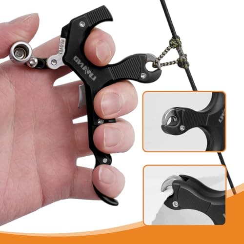 LWANO Archery Compound Bow Release Aids Trigger 3-4 Finger Adjustable Wristband Thumb Arrow Release Aids for Adults Youth Hunting Shooting Training Accessories