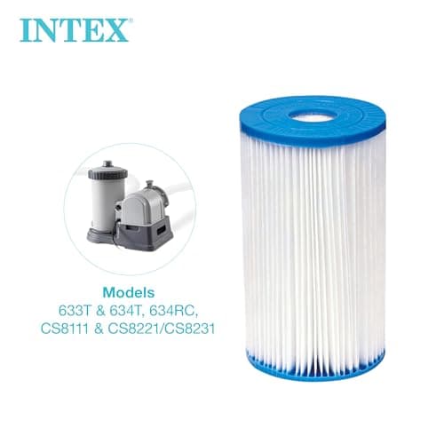 Intex 29005E Swimming Pool Type B Replacement Easy Clean Dacron Material Filter Pump Cartridge (6 Pack)