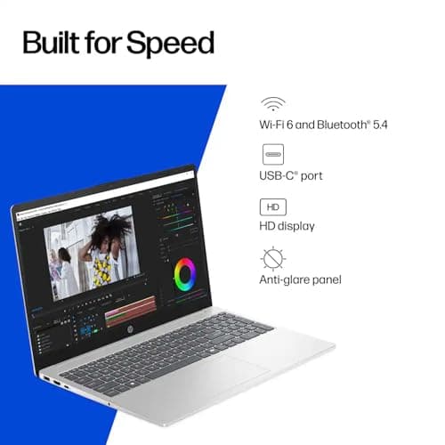 HP 15.6" Laptop with Microsoft 365-1.1TB Storage - 8GB Memory - Intel Inside | Anti-Glare Display, 128GB SSD and 1TB Cloud Storage, 4-Cores CPU, Fast Charge and 12hrs Battery, no Mouse