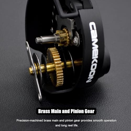 CAMEKOON Snow Fall 500 Inline Ice Fishing Reel, 3+1 Ball Bearings and 2.5:1 Gear Ratio, Magnetic Drop Speed Control, Free Spool Release Trigger, CNC-Machined Aluminum Spool, Smooth Carbon Drag