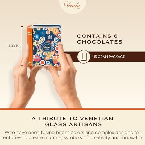 Venchi - Murrine Collection - Mini Book With Assorted Chocoviar Chocolates, 4.05 oz - Gluten Free - Gift Idea for Birthday and Anniversary B0DGV74HC1