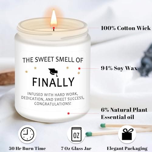 Homsolver Funny Graduation Gift for Her Him, College, High School, Masters Degree, Phd, Nurse Graduation Gifts for Women & Men, Scented Candles B0GD6TWT8M