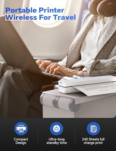 iDPRT MT610 Pro Portable Thermal Printer, 300DPI HD Mobile-Travel-Printers, Inkless-Wireless-Small-Printer for Home Use, Office, Vehicles, Bluetooth Printers Supports 8.5" x 11" US Letter&A4&A5, White