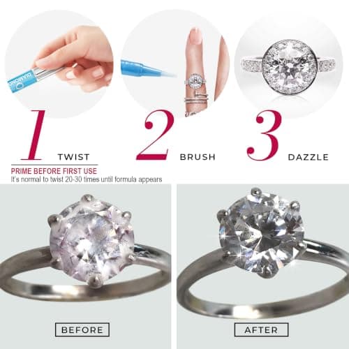 CONNOISSEURS Diamond Dazzle Stik - Portable Diamond Cleaner for Rings and Other Jewelry - Bring Out The Sparkle in Your Diamonds and Precious Stones