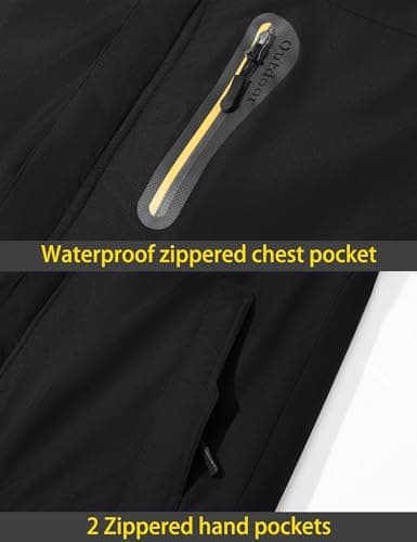 TACVASEN Men's Winter Ski Jacket Waterproof Snow Coats Snowboard Fleece Lining Jacket Warm Parka with Hooded