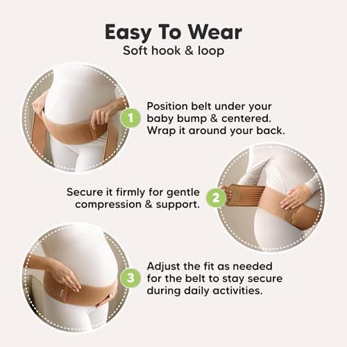 Soft, Breathable, Maternity Belly Support Band, Easy Adjustable Maternity Belt for Back, Pelvic Support, Comfortable KeaBabies Pregnancy Belly Bands for Pregnant Women,1pk (Classic Ivory, M/L) B07Z4W4KZB