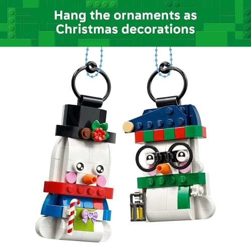 Christmas Craft, Building Toys, Girls & Boys, Ages 6+, Christmas Tree Decoration with Hanging Rings, 168 pieces LEGO Snowman Ornaments 40812 B0G2KJ8V5R