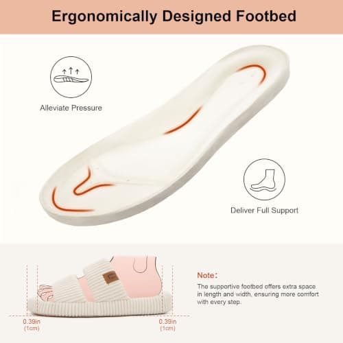 Dual-Strap Slide Sandals, Comfortable Cushioning , Lightweight Non-Slip Sole, Home Bedroom, Birthday Gift, Machine Washable LongBay Slippers for Women Memory Foam Open Toe Indoor House Shoes Gifts B0DP277YRM