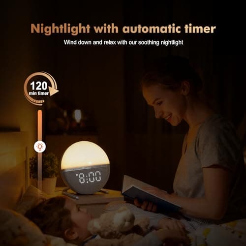 Tranquee Sunrise Alarm Clock for Bedrooms – Gentle Wake Up Light with Soothing Night Light & Ambient Sounds, Alarm Clock for Heavy Sleepers, Shift Workers, Kids & Adult, Relaxing Bedside Lamp Gift