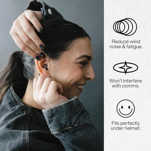 EARPEACE Moto - Reusable Motorcycle EarPlugs - Motorcycle Ear Plugs Wind Noise Protection - Comfortable Ear Plugs for Riding with High Fidelity Filter Noise Canceling Up to 26dB