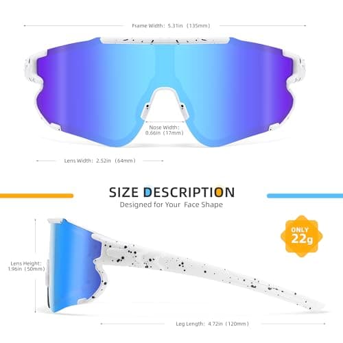 Kids Baseball Polarized Sunglasses: Sports Sunglasses for Boys Girls 3-12 Youth Sun Glasses for Cycling Running B0DB7QJYL4