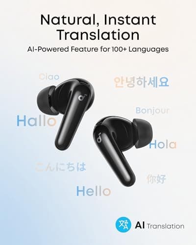 Soundcore P31i by Anker, Real-Time Adaptive Noise Cancelling, Hi-Res Sound, Translation Earbuds, 50H Playtime, Wireless Earbuds, Bluetooth Earphones, Spatial Audio, Fast Charging, IP55