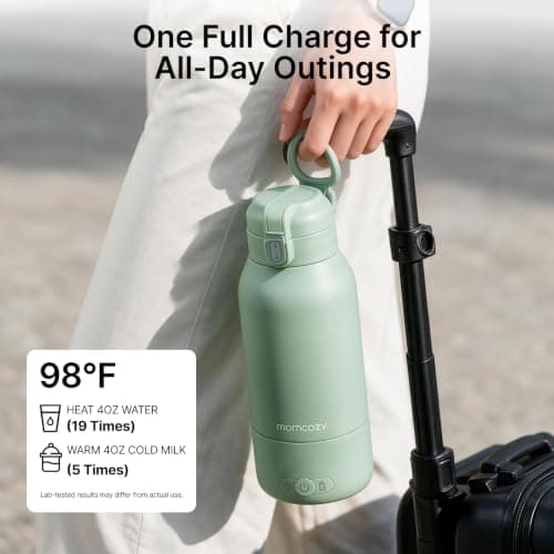 Fast Heating with Nutrients Preserved, Precise Temp Control, Dual Heating Modes for Breast Milk & Water, 17OZ Large Capacity Momcozy Portable Bottle Warmer for Breast Milk, Baby Travel Essentials B0DKHCWJ5G