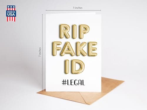 Funny 21st Birthday Card for Him or Her - Happy Birthday Card for 21 Year Old Daughter Son Niece Nephew Sister or Friend - Humorous Twenty One Gift Ideas - RIP Fake ID Card for Best Friend or Coworker B0DVVPPR3J