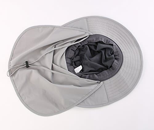 Home Prefer Outdoor UPF50+ Mesh Sun Hat Wide Brim Fishing Hat with Neck Flap Sun Hat for Men Women