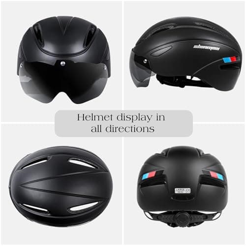 Shinmax Bike Helmet for Men Women, Bicycle Helmet with Detachable Magnetic Goggles Adjustable for Adult Road Biking Mountain Cycling Helmet