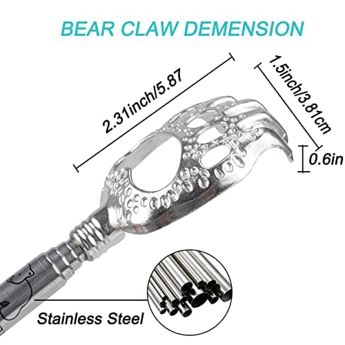 WOVTE Bear Claw Extendable Back Scratcher for Men Women, Stocking Stuffers for Adults Men, Mothers Day Fathers Day Birthday Christmas Gifts for Men Women Mom Dad Husband