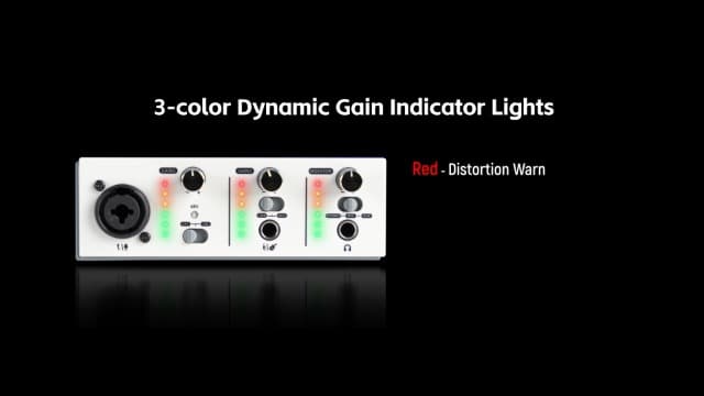 Synido USB C Audio Interface for Recording Music, Streaming, Podcasting with XLR, Line Input, 24bit/48kHz, 48V Phantom Power, 2-channel, Silver