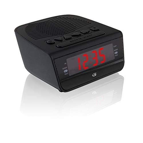 GPX C224B Dual Alarm Clock AM/FM Radio with Red LED Display (Black)