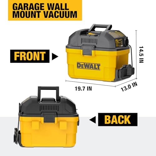 DEWALT Portable 6 Gallon 5 Horsepower Wall-Mounted Garage Wet Dry Vacuum Cleaner DXV06G