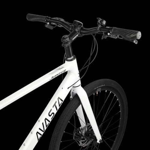 AVASTA Jupiter 700C Road Adult Step-Over Hybrid Cycling Bike Bicycle, Aluminum Frame, 21-Speed, Dual Disc Brakes, Multpile Colors for Men Woman Male Female