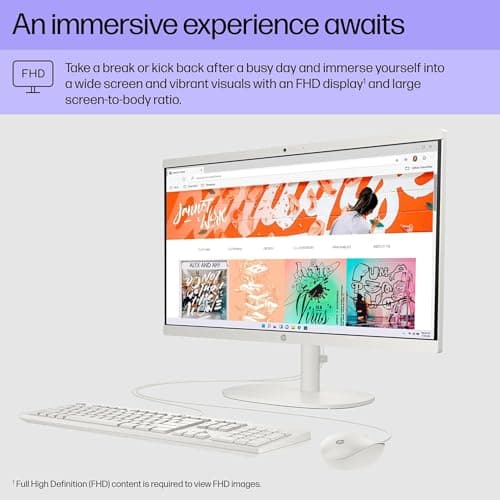 HP 22" All-in-One Desktop PC • The New Version and Look • 12 Month Microsoft Office • 40GB RAM • 1TB Storage (512GB SSD and 512GB External) • FHD Display • Intel Celeron Processor • Windows 11 Home