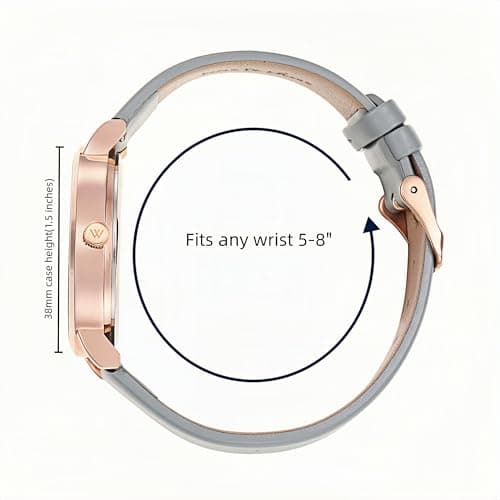 Wristology Maxi Numbers Womens Nurse Watch - Interchangeable Genuine Leather Strap Band - Large Easy to Read Boyfriend Size with Second Hand Men, Nurses, Teachers, Olivia